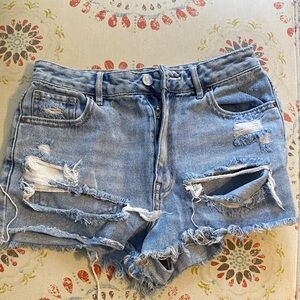 PacSun Light Blue Distressed Jean Shorts